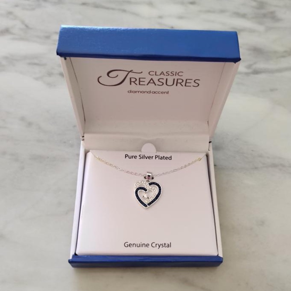 🆕 *+50% OFF* Classic Treasures: Pure Silver Plated Genuine Crystal Necklace